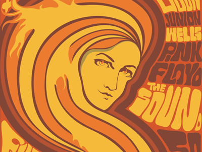 Psychedelic Poster fire girl illustration poster psychedelic vector yellow