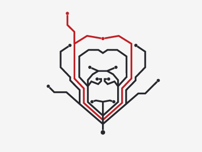 Subway Monkey Logo animal icon line logo monkey packaging sub subway symbol urban vector way