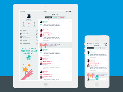 Responsive colourful ipad menu mobile newfeed positive profile responsive