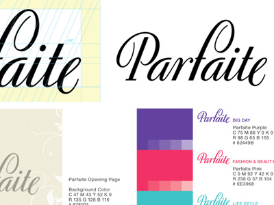 Branding Development for Parfaite, iPad Wedding Magazine branding identity ipad logo process wedding