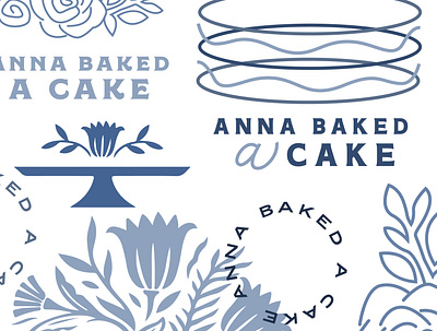 Anna Baked a Cake Logo Process bakery branding cake identity logo process