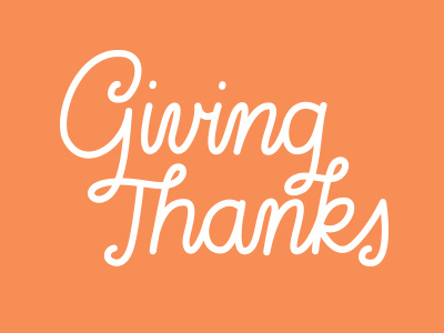 Thanksgiving Card giving lettering ligature thanks thanksgiving