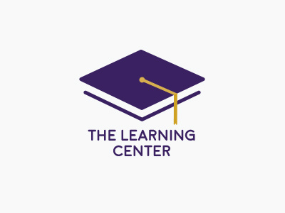 Learning Center Logo book cap graduation logo mortarboard tassel