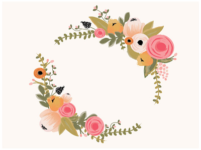 Flowers brushes flowers illustrator invitation vector wedding