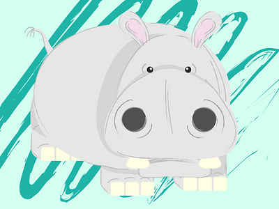 Hippo 2d animals hippo illustration illustrator
