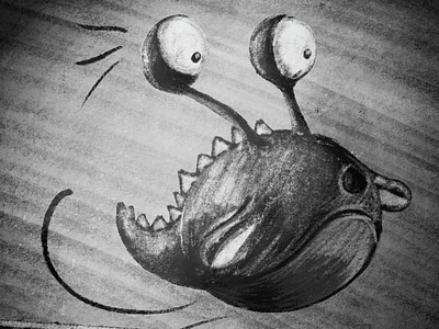Bouncing monster 6bpencil art drawing grayscale illustration monster procreate