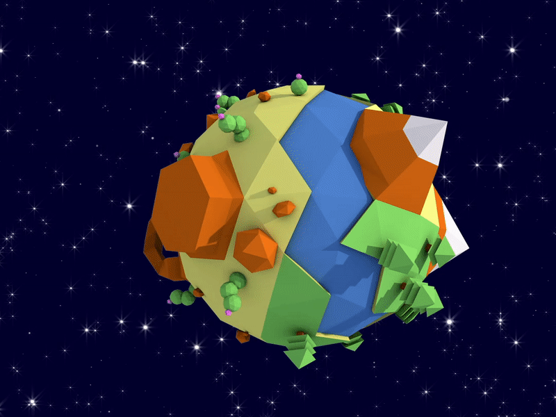Lowpoly Planet 3d 3d animation 3d art aftereffects animated gif c4d cinema4d lowpoly lowpolyart planet