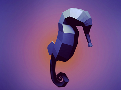 Low poly Seahorse 3d animals c4d lowpoly seahorse