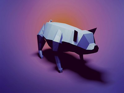 Low poly pig 3d model animal c4d cinema 4d lowpoly pig