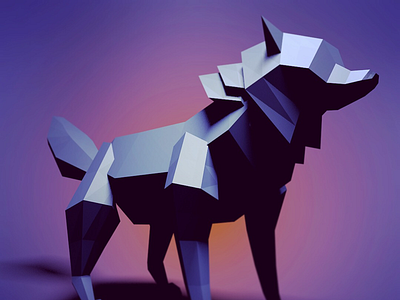 Low poly Wolf 3d 3d model animal c4d lowpoly wolf