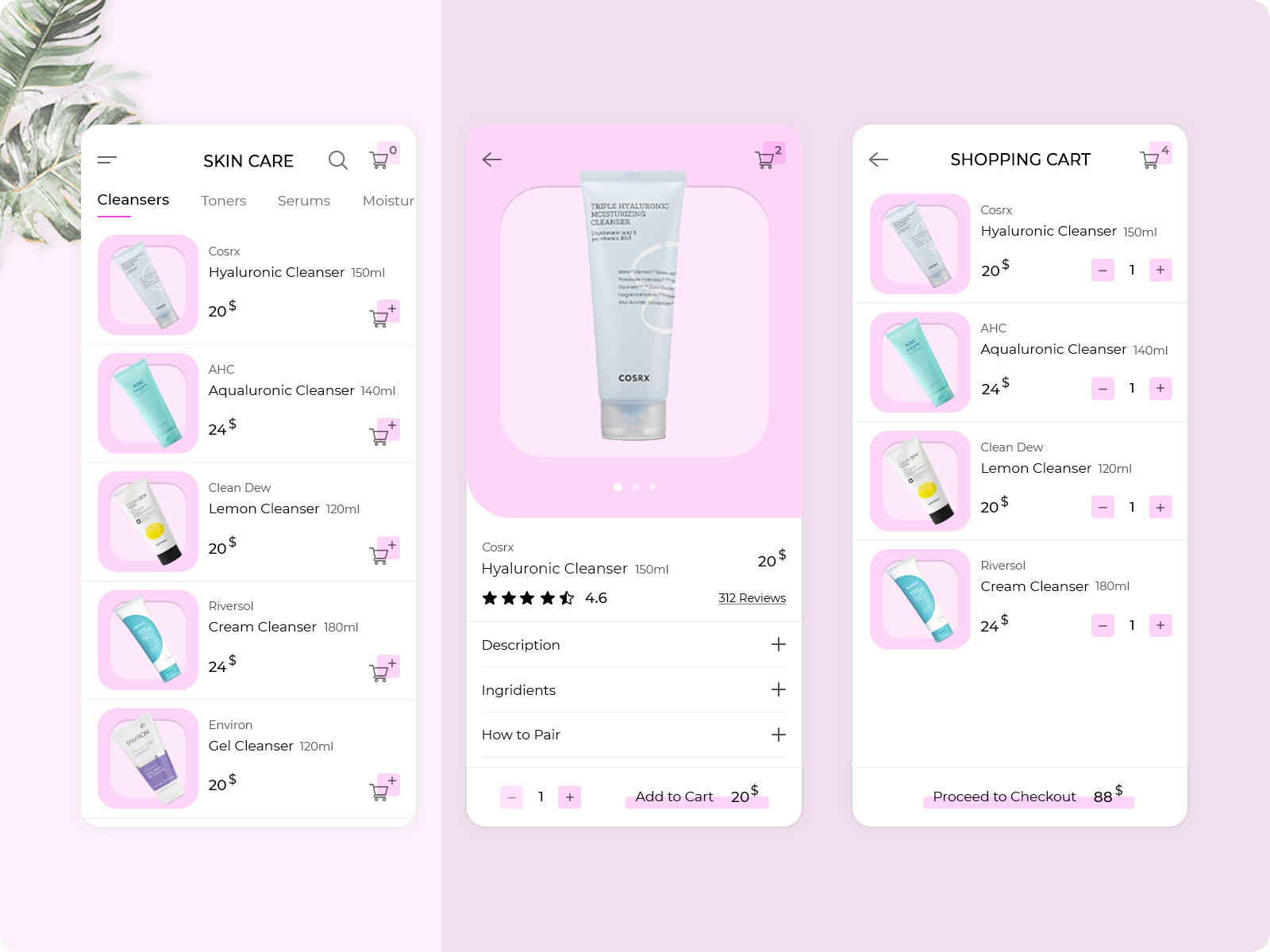 Skincare Products Shopping Mobile App by Lilit Khanikyan on Dribbble