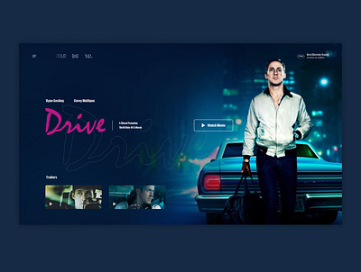Drive Movie cinema dark film home page homepage movie ui user experience user interface ux web web design website