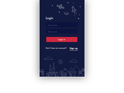 Mobile Login Concept colour concept icon login design mobile app design space ui ux