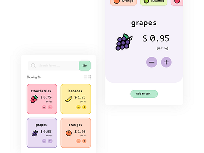 Simple fruit&Vege App app design ui ux