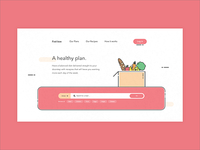 Food Box Landing Page Concept colour design landing page ui ux web website website design