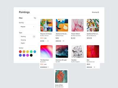 E-commerce concept 3 (for online artwork) ui