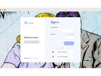 Sign in page Concept