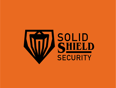 Solid Shield Security branding graphic design logo orange