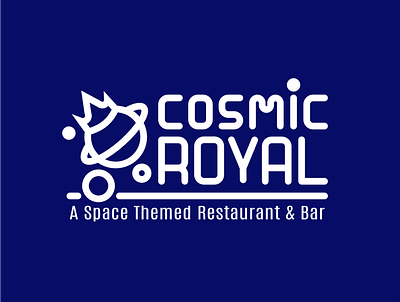 Cosmic Royal blue branding graphic design logo white