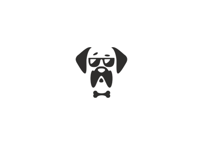 Barbosich dog face glasses illustration logo poster shop snob vector