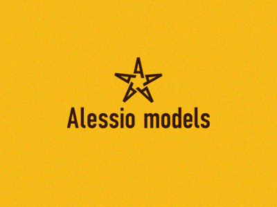Alessio models agency design logo model star vector