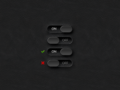 ON/OFF Toggle Switches GUI (PSD) by Matt Gentile - Dribbble