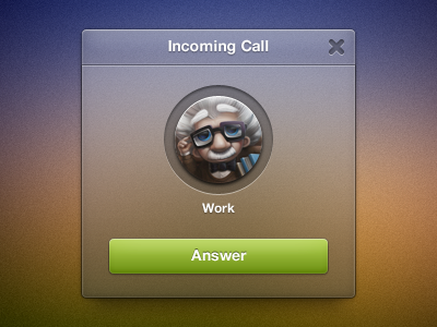 Incoming Call Widget answer app avatar call cancel detail free freebie incoming photoshop psd resource vector widget