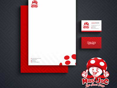 Mas JaC - Logo & Stationery branding crispy desain ikon ilustrasi jamur logo logotype maskot stationery tipografi ui usaha ux vektor