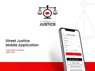 Mobile App UI/UX for Steet Juctice Law Firm.