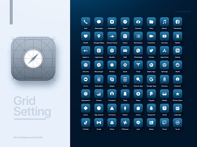 iOS 14 aesthetic app icon all preview apple apple design apple guidelines branding design graphic icon icon design icon set iconography ios14 ios14homescreen ios2020 iphone12 minimal minimalist pacific blue ui