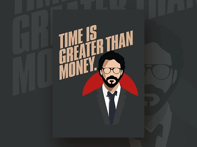 Professor - Money Heist artwork canvas art canvas print character design graphic graphic design home decor illustration lacasadepapel minimal minimalist money heist money heist5 nairobi professor typography vector wall art