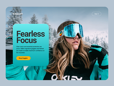 Oakley Ski Goggle Concept landing page by Yogesh Mankame on Dribbble