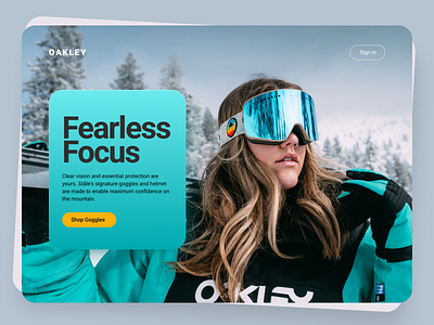 Oakley Ski Goggle Concept landing page app branding character design fashion flat graphic graphic design landing page minimal minimalist typography ui uidesign ux vector web web page website women