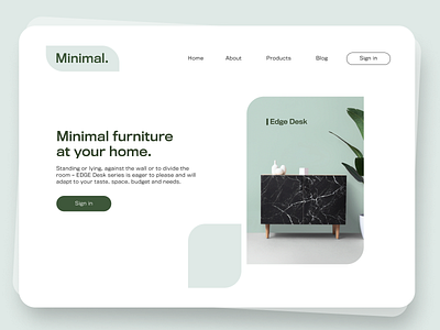 Minimal. Furniture store landing page app branding design fashion furniture webpage graphic graphic design landing page minimal minimalist simple ui ux web page website