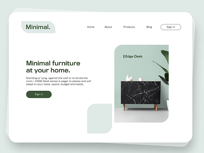 Minimal. Furniture store landing page