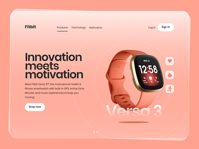 Fitbit Landing page redesign concept app branding concept ui design fashion fitbit flat graphic graphic design landing page minimal minimalist typography ui ui design ux vector web web page web. design