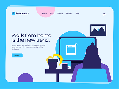 Freelancers website landing page branding design fashion graphic illustration minimal minimalist ui