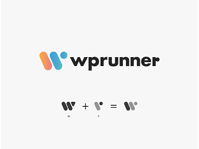 wp runner branding graphic logo minimal minimalist play textlogo typography ui vector wlogo wp