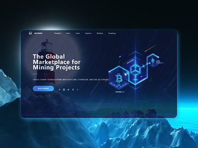 Concept of a landing page for crypto branding crypto design flat illustration minimal mining ui web website