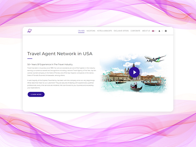 Landing page for a travel agency design flat minimal ui web website