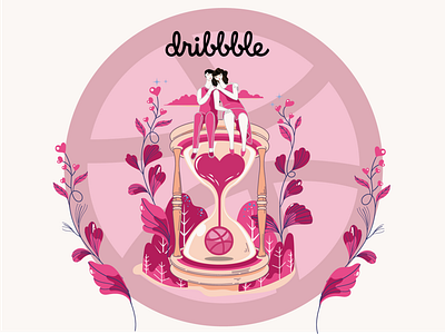 dribbble love  hourglass