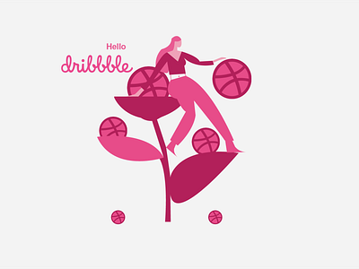 Dribbble Flowers Love drawing dribbble dribblelove flowers hello hello dribble hello world love pink women