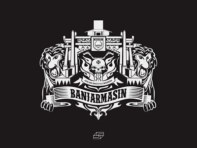 Black White Logo - Emblem Ornament JBI BANJAR branding design illustration illustrator logo minimal typography vector