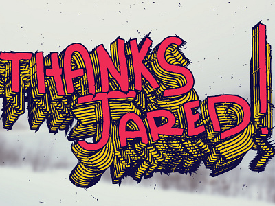 dribbble dabble design fanning gold goofy jared letters pink rough texture thanks type typography
