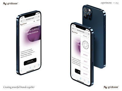 Mobile Homepage - gridbase® design iphone menu mobile studio typography ui ux violet web design website