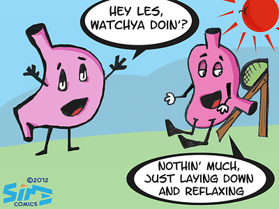 Gastroenterology Themed Comic anthropomorphism comic drawing gastroenterology medical organs reflux