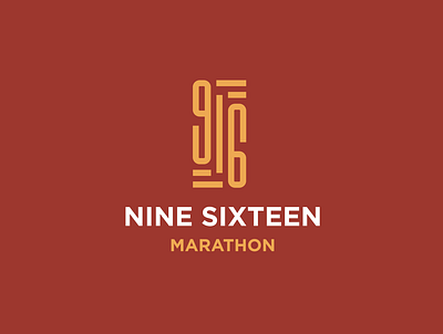 nine sixteen marathon logo 916 916 logo branding calligraphy line art line art logo lineart logo marathon marathon logo mark minimal minimalist logo minimalistic nine sixteen logo symbol type typography