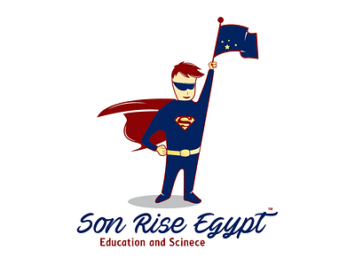 Son Rise ai app branding child color concept creative design education flag flat icon illustration logo scinece super superman vector