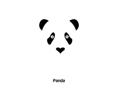 Panda ai animal app black branding concept creative design flat icon illustration logo panda vector