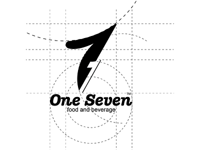 One Seven Logo ai app baverage black branding concept creative design flat food icon illustration logo negative space one seven ux vector